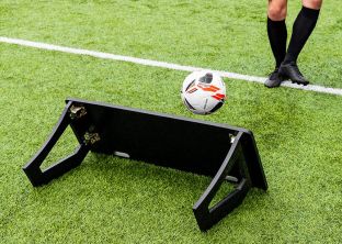 Adjustable angle soccer rebound board